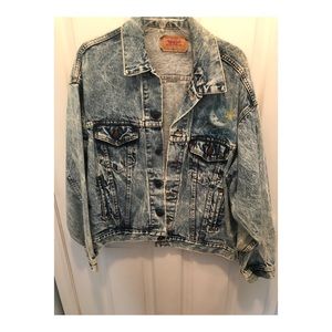 Women’s Hand Painted Acid Wash Denim Jacket